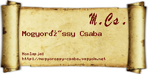 Mogyoróssy Csaba névjegykártya