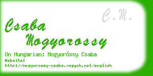 csaba mogyorossy business card