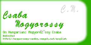 csaba mogyorossy business card